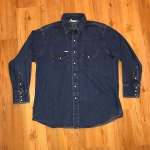 Men’s Carhartt Denim Pearl Snap Long Sleeve Shirt